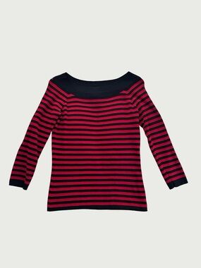 Striped Boatneck Knit Top